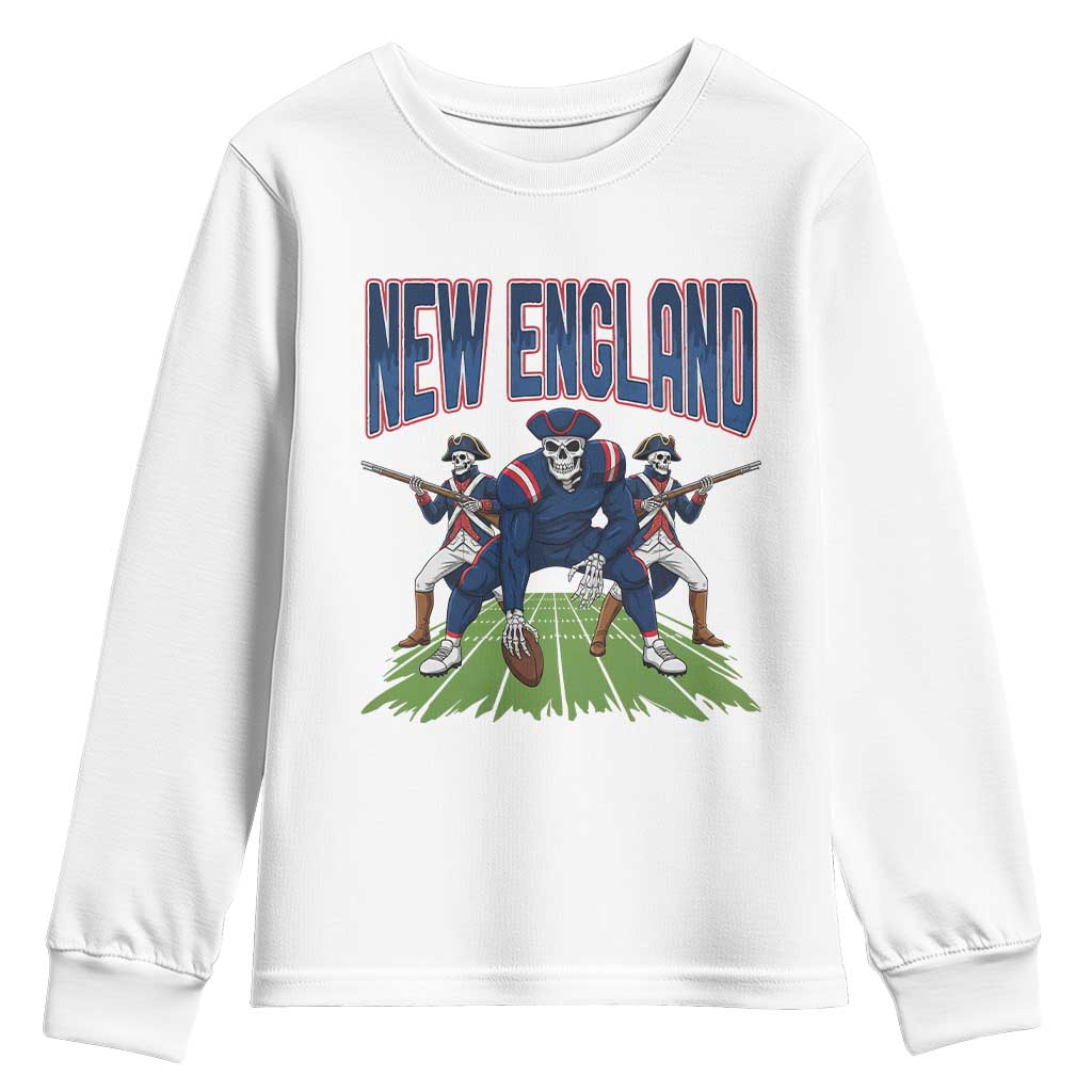 NE Gothic Skeleton Youth Sweatshirt Football Lover Gift TS12 White Print Your Wear