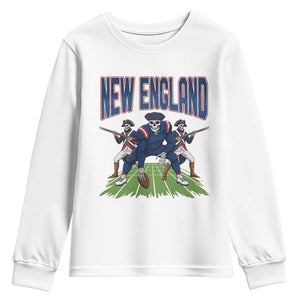 NE Gothic Skeleton Youth Sweatshirt Football Lover Gift TS12 White Print Your Wear