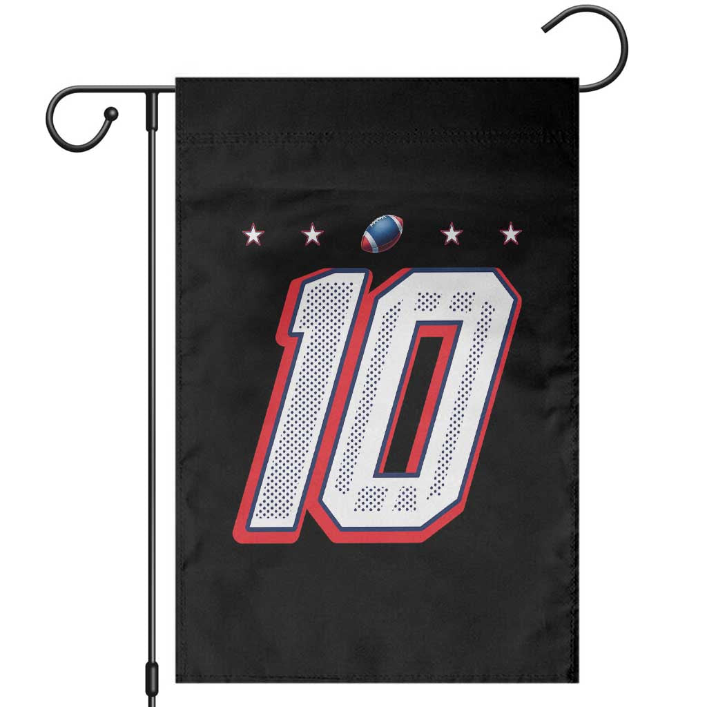 Football Quarterback Number 10 Garden Flag Sport Lover Gift For NEF TS12 Black Print Your Wear