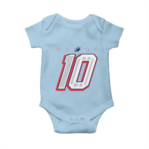 Football Quarterback Number 10 Baby Onesie Sport Lover Gift For NEF TS12 Light Blue Print Your Wear