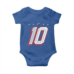 Football Quarterback Number 10 Baby Onesie Sport Lover Gift For NEF TS12 Royal Blue Print Your Wear