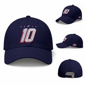 Football Quarterback Number 10 Baseball Cap Sport Lover Gift For NEF TS12 Baseball Cap Universal Fit Dark Blue Print Your Wear