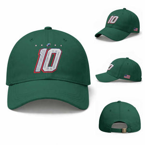 Football Quarterback Number 10 Baseball Cap Sport Lover Gift For NEF TS12 Baseball Cap Universal Fit Irish Green Print Your Wear