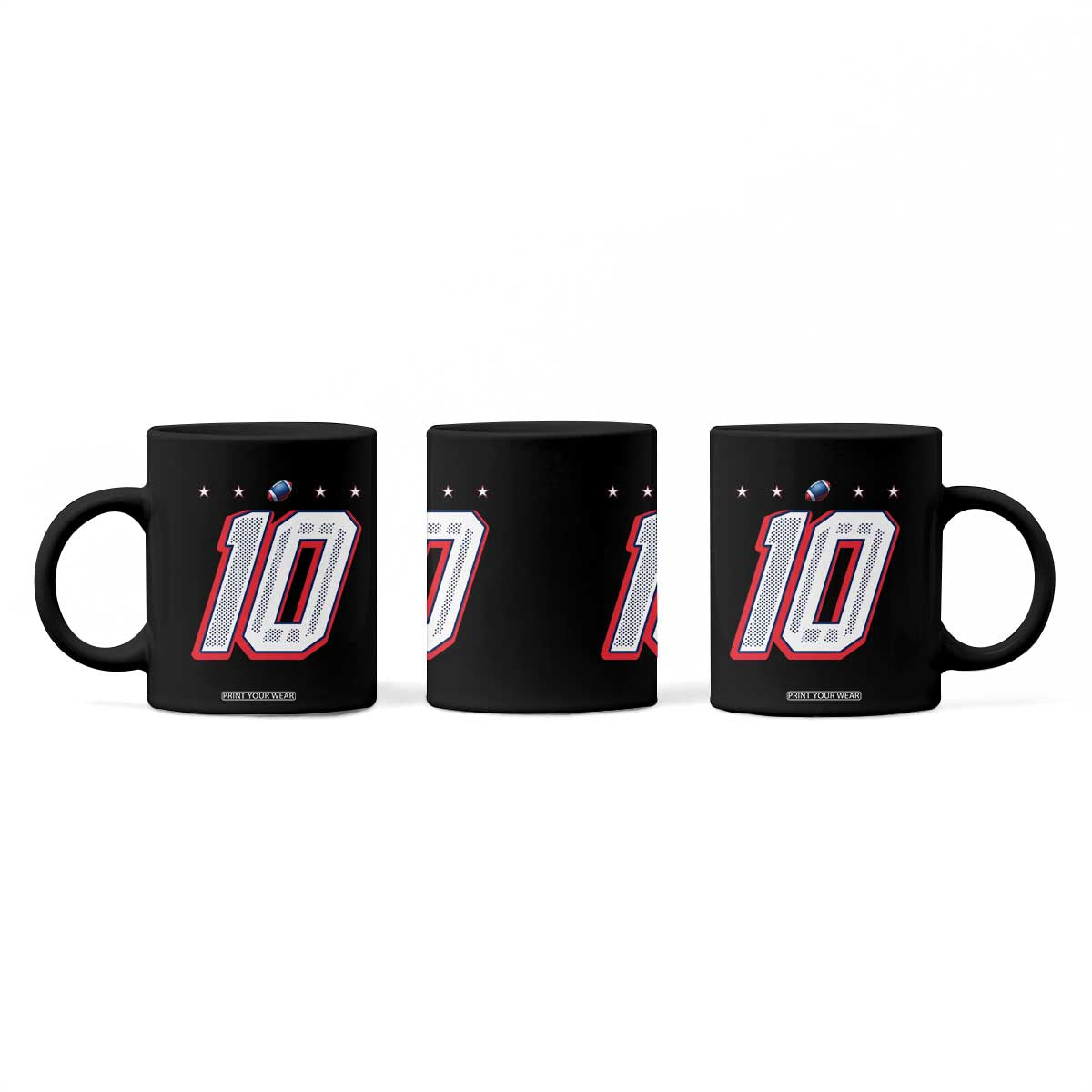 Football Quarterback Number 10 Coffee Mug Sport Lover Gift For NEF TS12 Print Your Wear