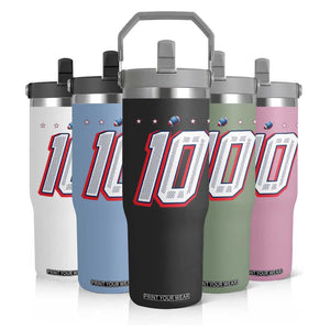 Football Quarterback Number 10 Flip Straw Tumbler Sport Lover Gift For NEF TS12 Print Your Wear
