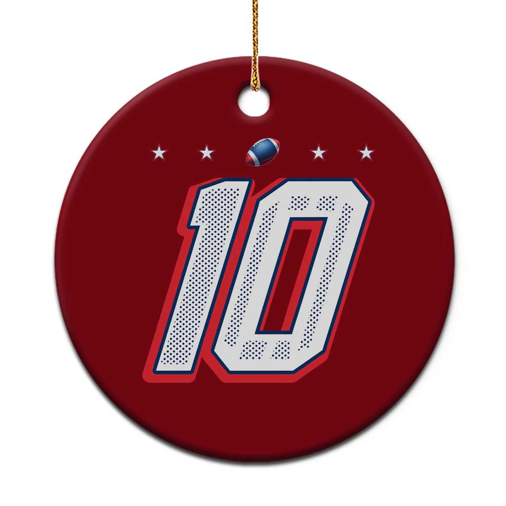 Football Quarterback Number 10 Ceramic Ornament Sport Lover Gift For NEF TS12 1pc Red Print Your Wear