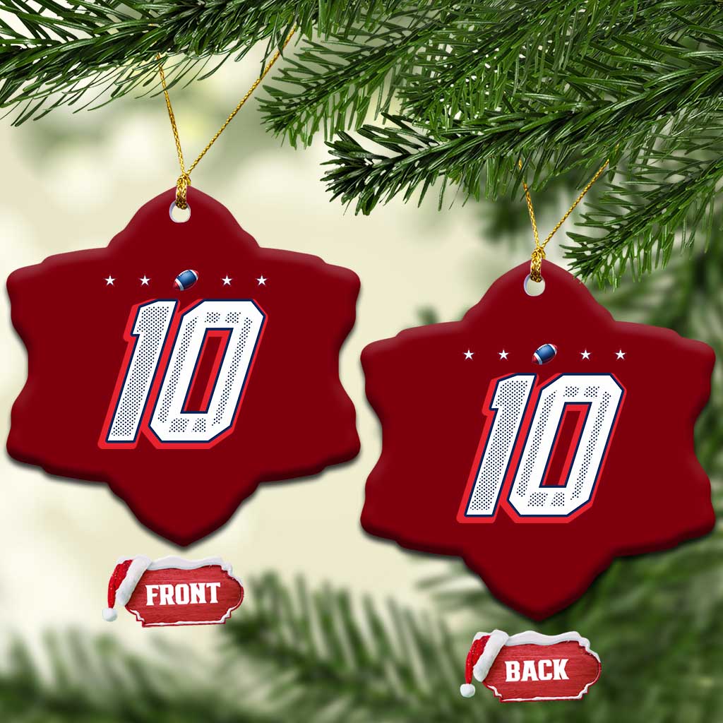 Football Quarterback Number 10 Ceramic Ornament Sport Lover Gift For NEF TS12 Print Your Wear