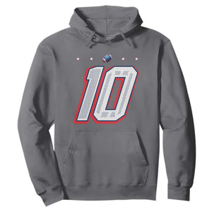 Football Quarterback Number 10 Hoodie Sport Lover Gift For NEF TS12 Charcoal Print Your Wear