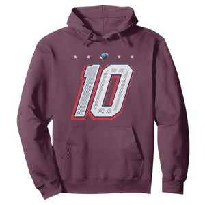 Football Quarterback Number 10 Hoodie Sport Lover Gift For NEF TS12 Maroon Print Your Wear