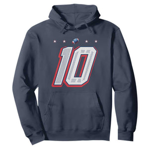 Football Quarterback Number 10 Hoodie Sport Lover Gift For NEF TS12 Navy Print Your Wear