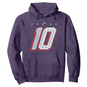Football Quarterback Number 10 Hoodie Sport Lover Gift For NEF TS12 Purple Print Your Wear
