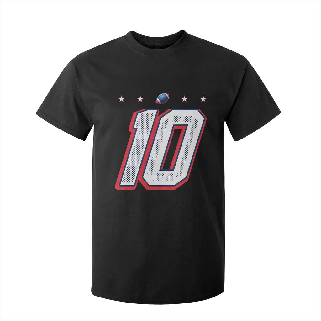 Football Quarterback Number 10 T Shirt For Kid Sport Lover Gift For NEF TS12 Black Print Your Wear