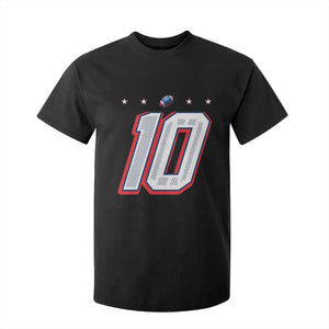 Football Quarterback Number 10 T Shirt For Kid Sport Lover Gift For NEF TS12 Black Print Your Wear