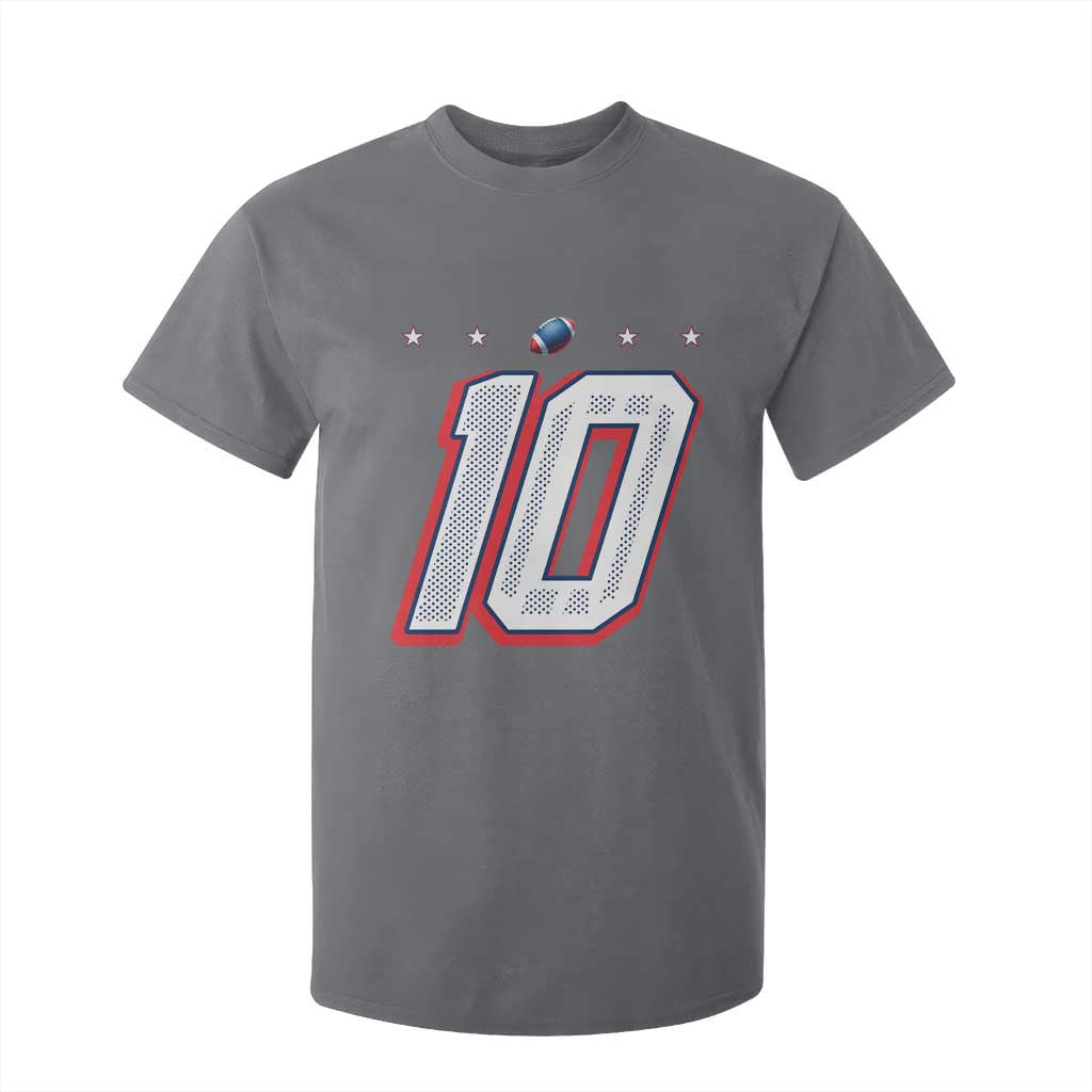 Football Quarterback Number 10 T Shirt For Kid Sport Lover Gift For NEF TS12 Charcoal Print Your Wear
