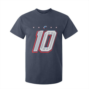 Football Quarterback Number 10 T Shirt For Kid Sport Lover Gift For NEF TS12 Navy Print Your Wear