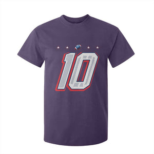 Football Quarterback Number 10 T Shirt For Kid Sport Lover Gift For NEF TS12 Purple Print Your Wear