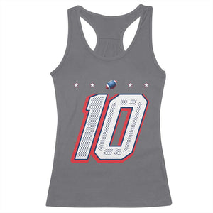 Football Quarterback Number 10 Racerback Tank Top Sport Lover Gift For NEF TS12 Charcoal Print Your Wear