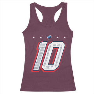 Football Quarterback Number 10 Racerback Tank Top Sport Lover Gift For NEF TS12 Maroon Print Your Wear