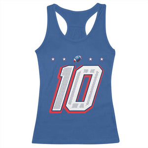Football Quarterback Number 10 Racerback Tank Top Sport Lover Gift For NEF TS12 Royal Blue Print Your Wear