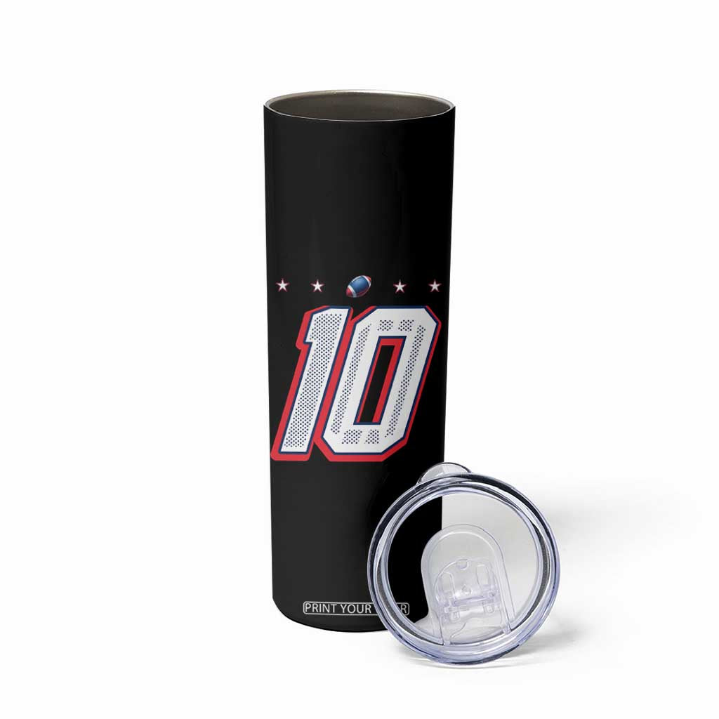 Football Quarterback Number 10 Skinny Tumbler Sport Lover Gift For NEF TS12 Print Your Wear