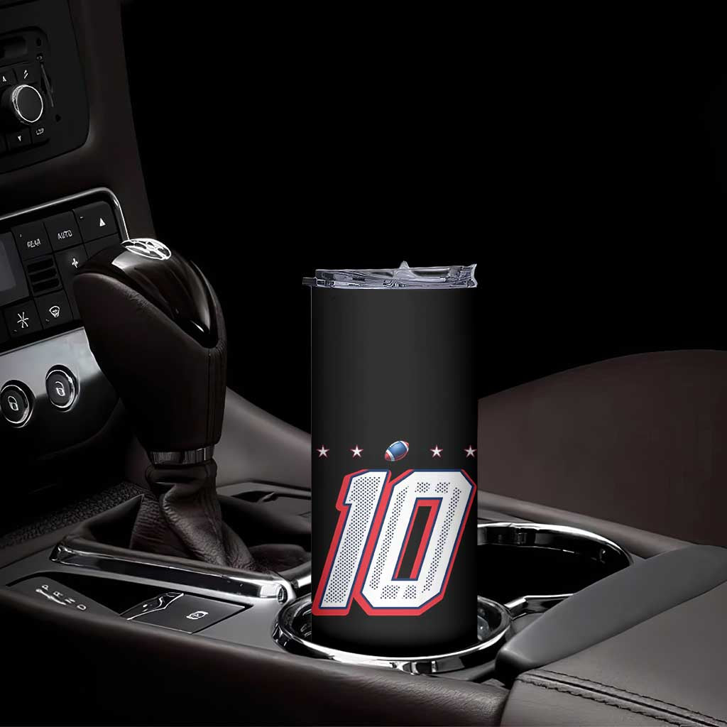 Football Quarterback Number 10 Skinny Tumbler Sport Lover Gift For NEF TS12 Print Your Wear