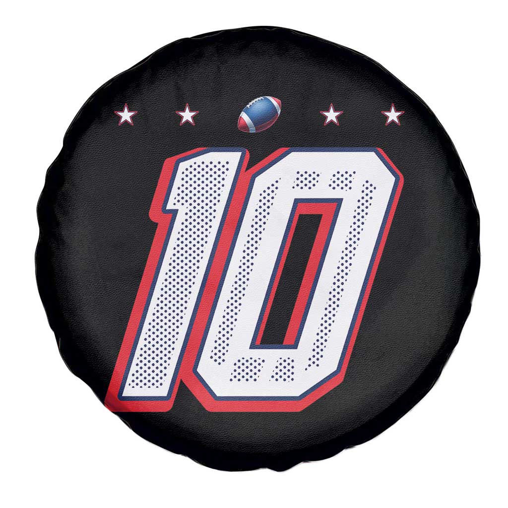 Football Quarterback Number 10 Spare Tire Cover Sport Lover Gift For NEF TS12 Print Your Wear