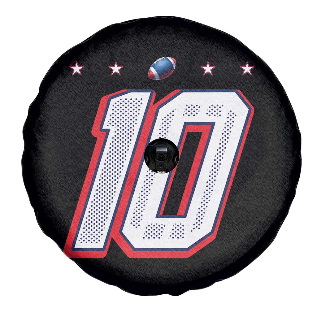 Football Quarterback Number 10 Spare Tire Cover Sport Lover Gift For NEF TS12 Print Your Wear