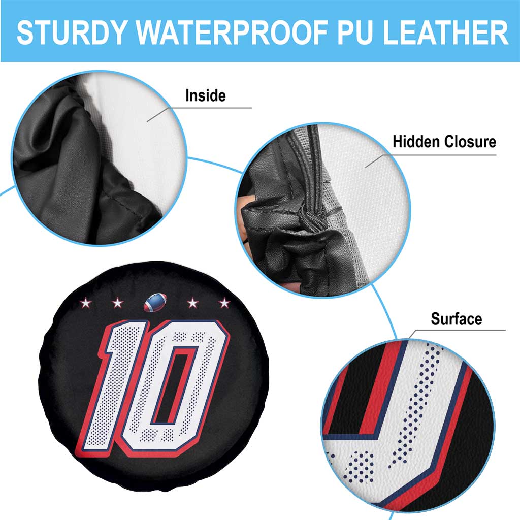 Football Quarterback Number 10 Spare Tire Cover Sport Lover Gift For NEF TS12 Print Your Wear