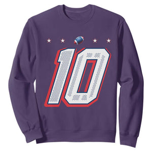 Football Quarterback Number 10 Sweatshirt Sport Lover Gift For New England Fan TS12 Purple Print Your Wear
