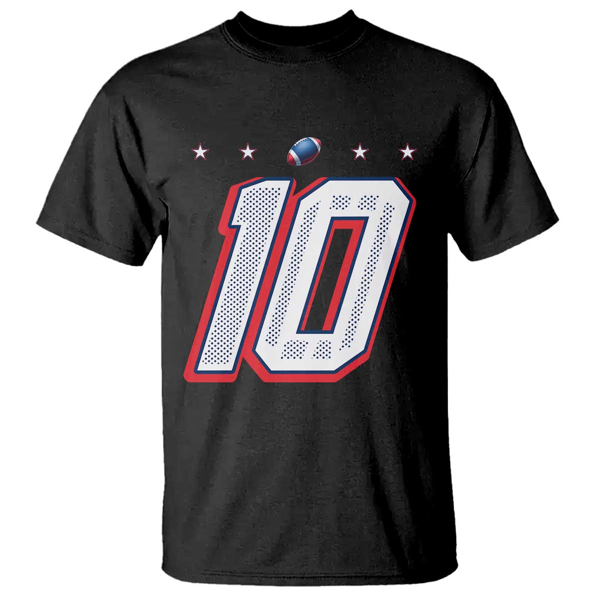 Football Quarterback Number 10 T Shirt Sport Lover Gift For NEF TS12 Black Print Your Wear
