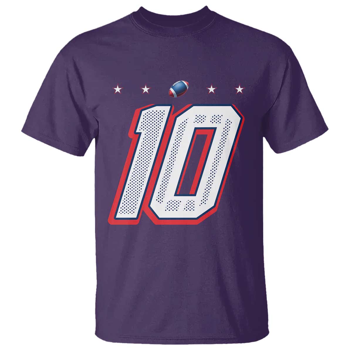 Football Quarterback Number 10 T Shirt Sport Lover Gift For NEF TS12 Purple Print Your Wear
