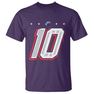 Football Quarterback Number 10 T Shirt Sport Lover Gift For NEF TS12 Purple Print Your Wear
