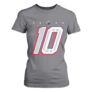 Football Quarterback Number 10 T Shirt For Women Sport Lover Gift For NEF TS12 Charcoal Print Your Wear