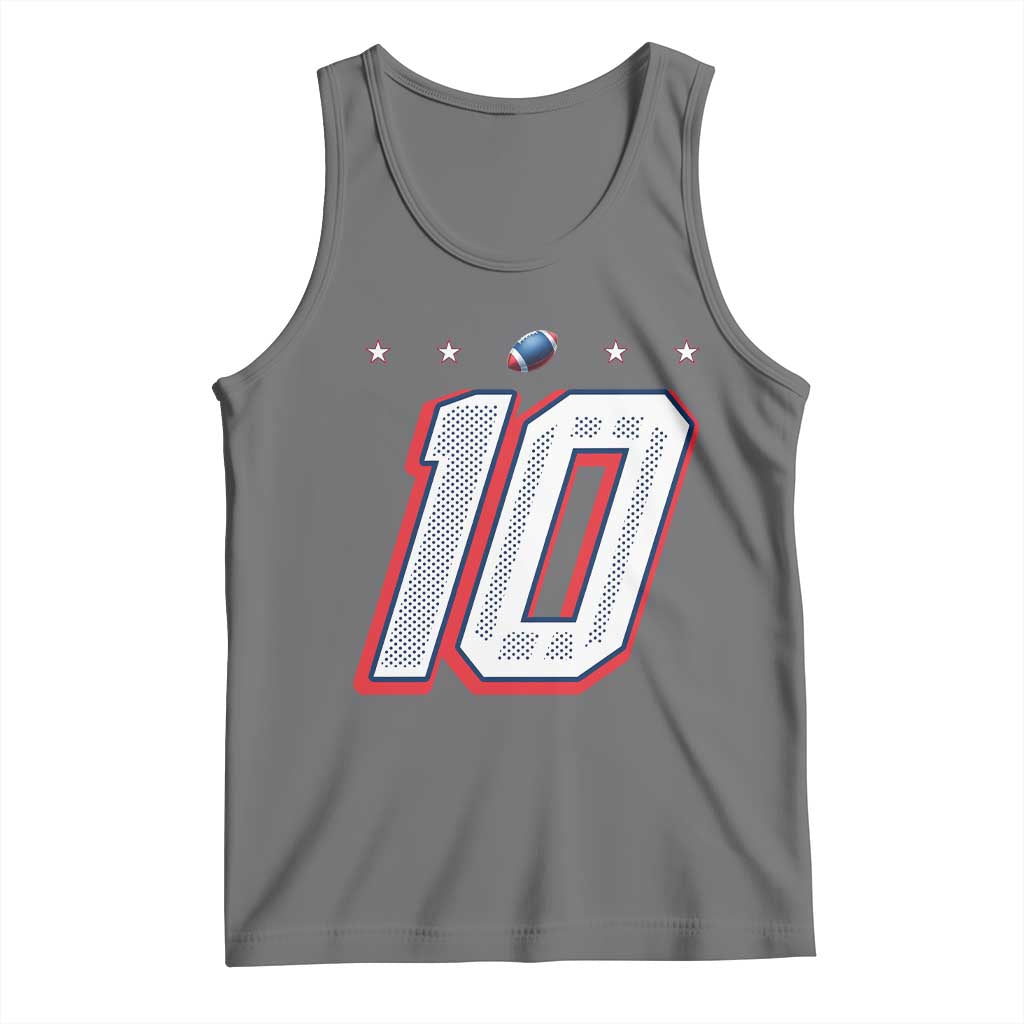Football Quarterback Number 10 Tank Top Sport Lover Gift For NEF TS12 Black Heather Print Your Wear