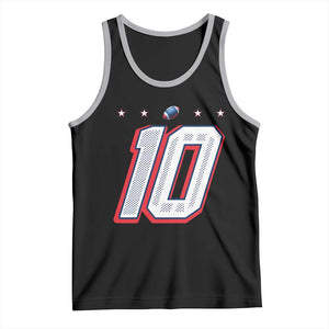 Football Quarterback Number 10 Tank Top Sport Lover Gift For NEF TS12 Black Athletic Heather Print Your Wear