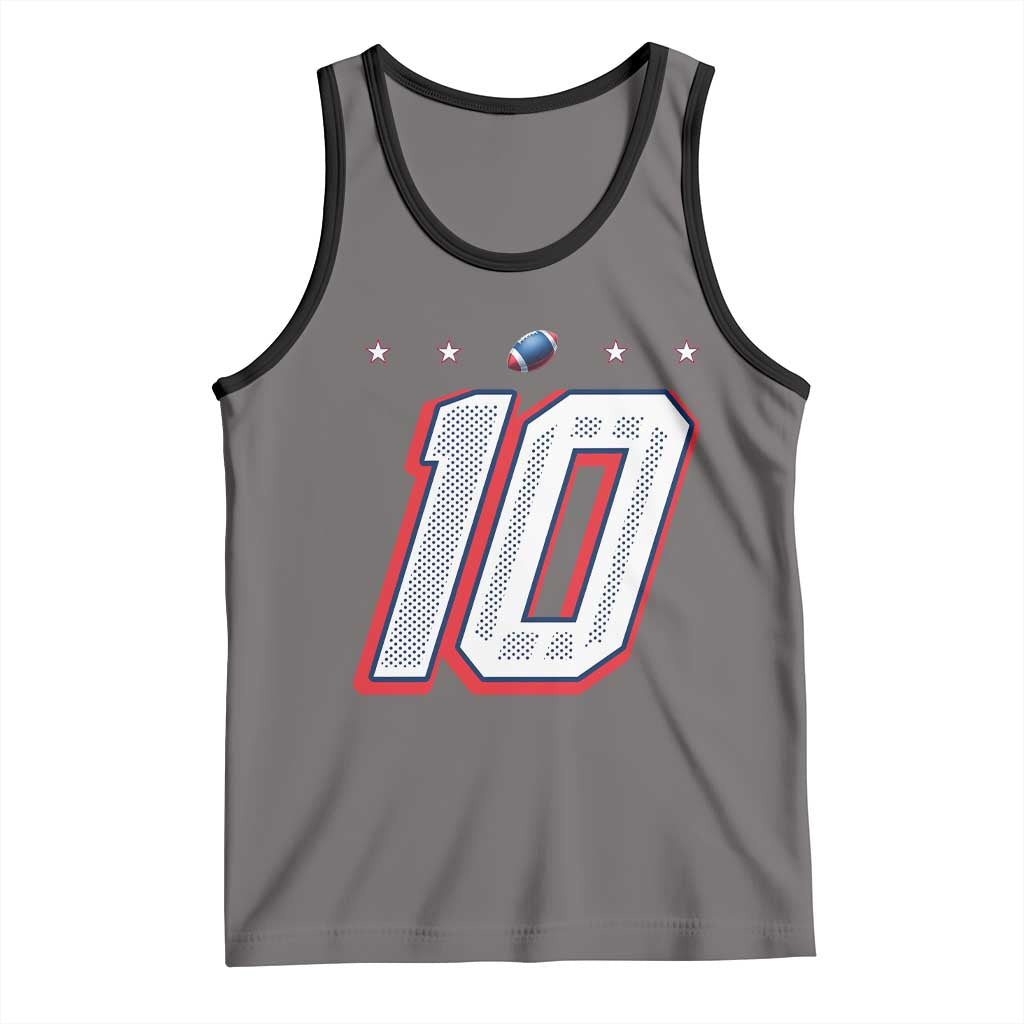 Football Quarterback Number 10 Tank Top Sport Lover Gift For NEF TS12 Deep Heather Black Print Your Wear