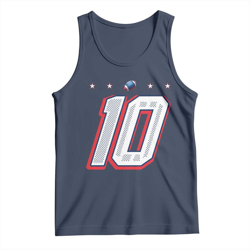 Football Quarterback Number 10 Tank Top Sport Lover Gift For NEF TS12 Navy Print Your Wear