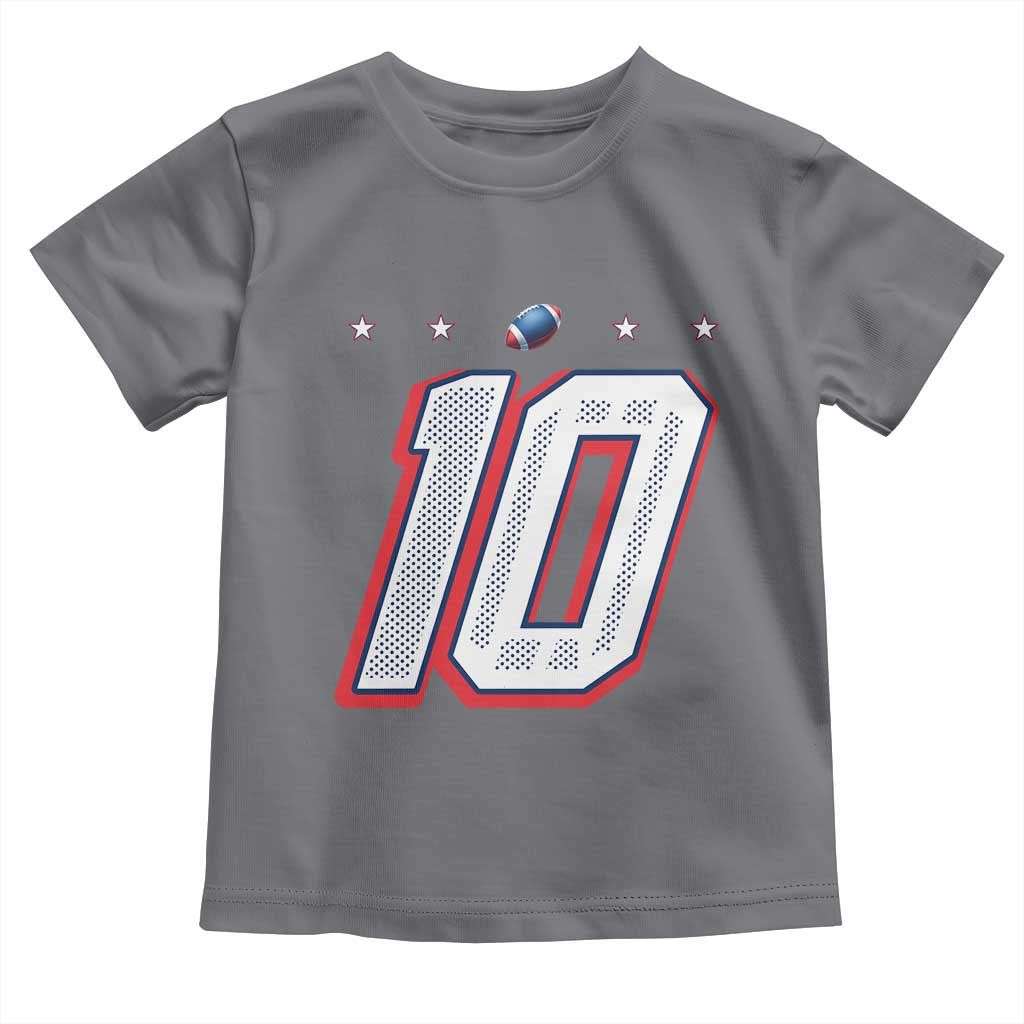 Football Quarterback Number 10 Toddler T Shirt Sport Lover Gift For NEF TS12 Charcoal Print Your Wear