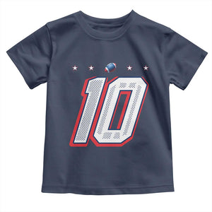 Football Quarterback Number 10 Toddler T Shirt Sport Lover Gift For NEF TS12 Navy Print Your Wear