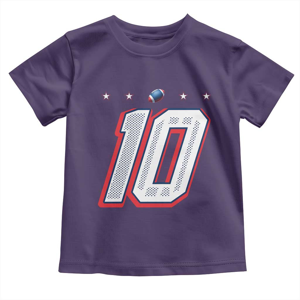 Football Quarterback Number 10 Toddler T Shirt Sport Lover Gift For NEF TS12 Purple Print Your Wear