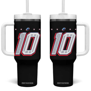 Football Quarterback Number 10 Tumbler With Handle Sport Lover Gift For NEF TS12 One Size: 40 oz Black Print Your Wear