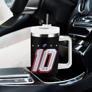 Football Quarterback Number 10 Tumbler With Handle Sport Lover Gift For NEF TS12 Print Your Wear