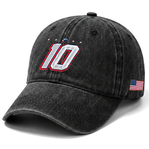 Football Quarterback Number 10 Washed Cotton Baseball Cap Sport Lover Gift For NEF TS12 Print Your Wear