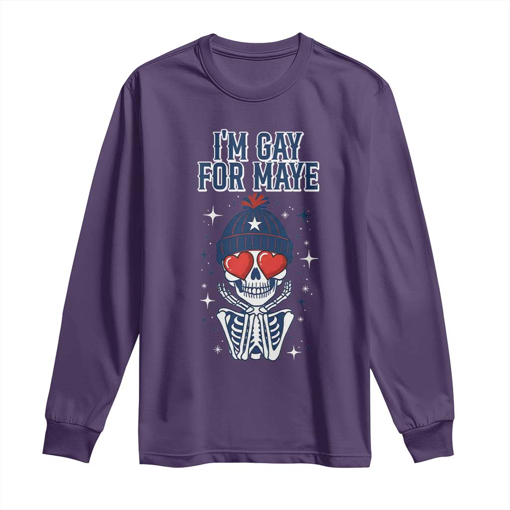 I Am Gay For Maye Long Sleeve Shirt Funny QB Football Fan Gift TS12 Purple Print Your Wear