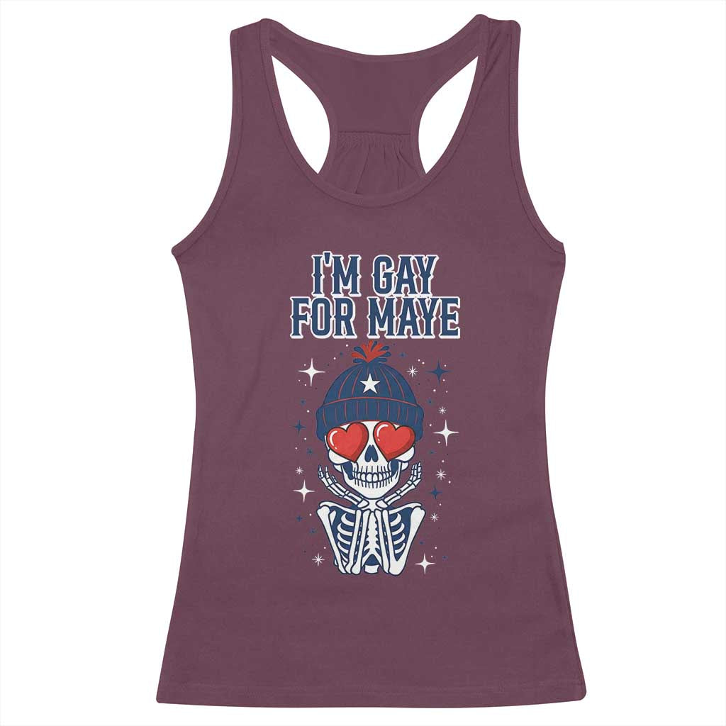 I Am Gay For Maye Racerback Tank Top Funny QB Football Fan Gift TS12 Maroon Print Your Wear