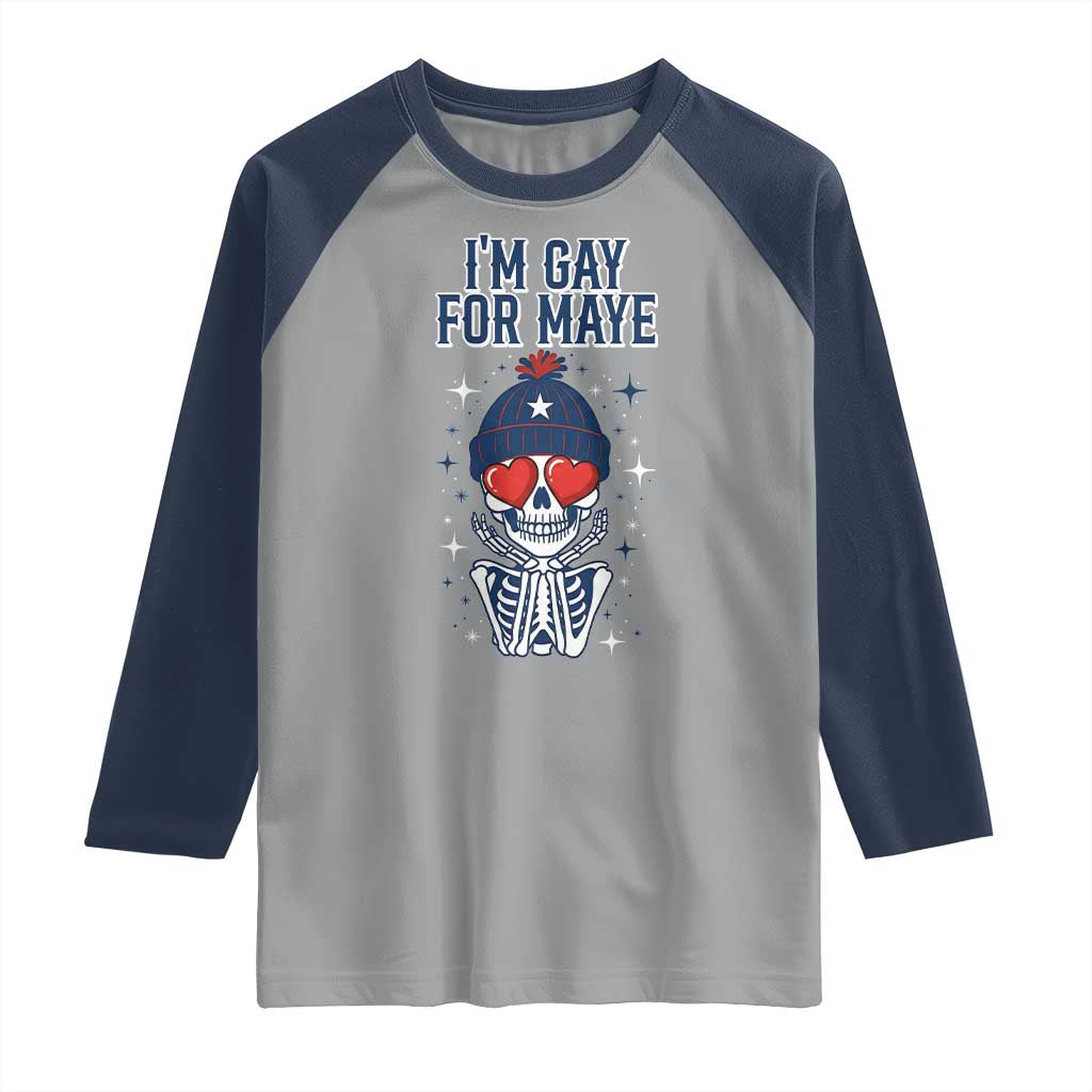 I Am Gay For Maye Raglan Shirt Funny QB Football Fan Gift TS12 Sport Gray Navy Print Your Wear