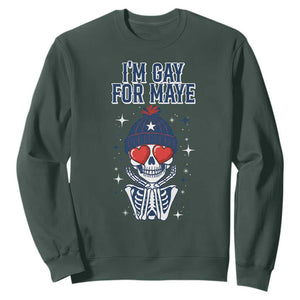 I Am Gay For Maye Sweatshirt Funny QB Football Fan Gift TS12 Dark Forest Green Print Your Wear