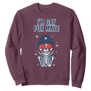 I Am Gay For Maye Sweatshirt Funny QB Football Fan Gift TS12 Maroon Print Your Wear