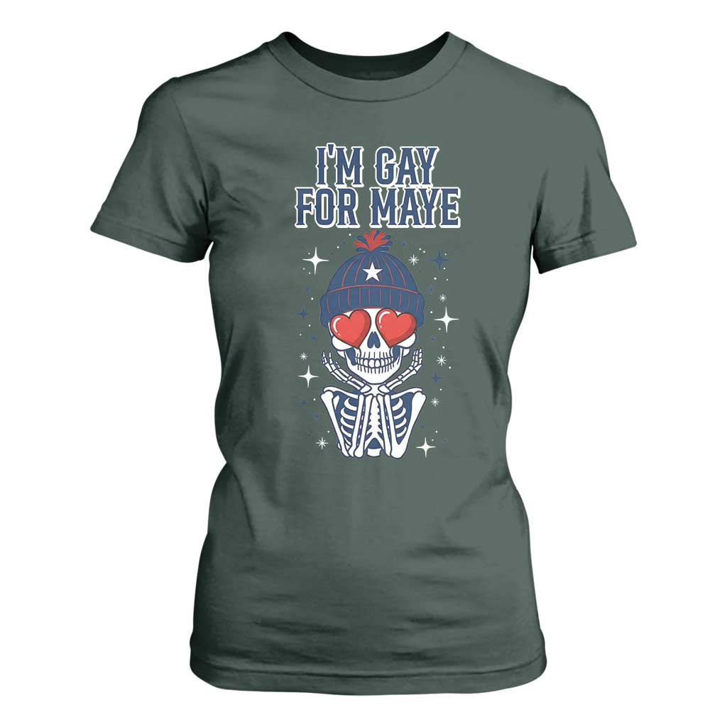 I Am Gay For Maye T Shirt For Women Funny QB Football Fan Gift TS12 Dark Forest Green Print Your Wear