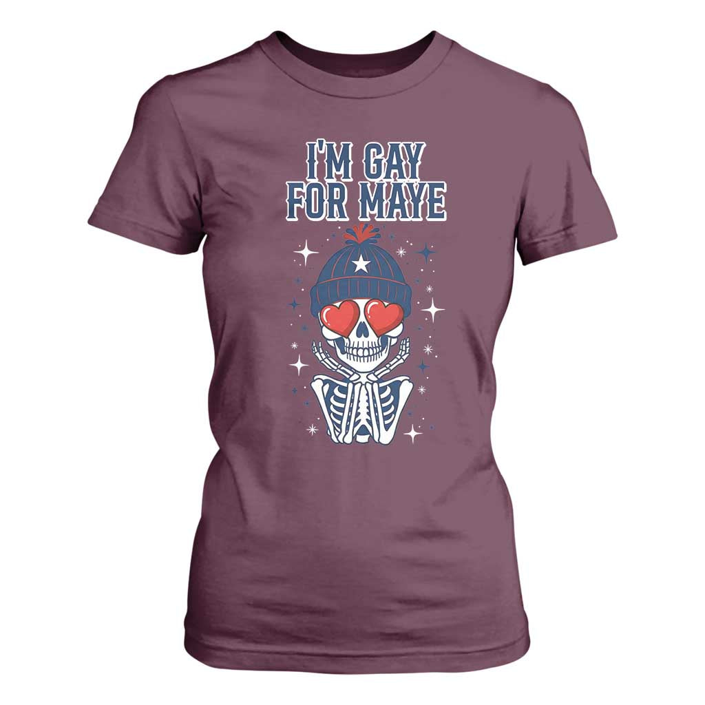 I Am Gay For Maye T Shirt For Women Funny QB Football Fan Gift TS12 Maroon Print Your Wear